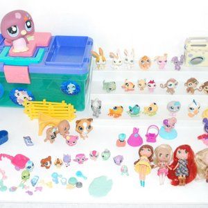 Littlest Pet Shop DOLLS PETS & Mini BABY PETS lot ✿ accessories Carry Case +More